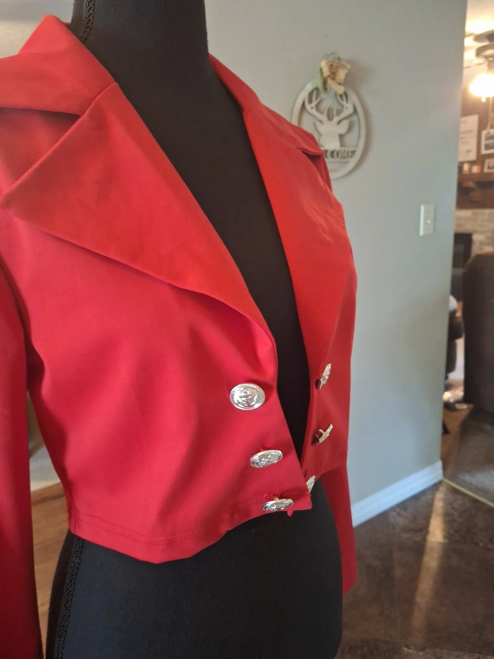 NWT Dolls Kill Red Cropped Double-Button Blazer S